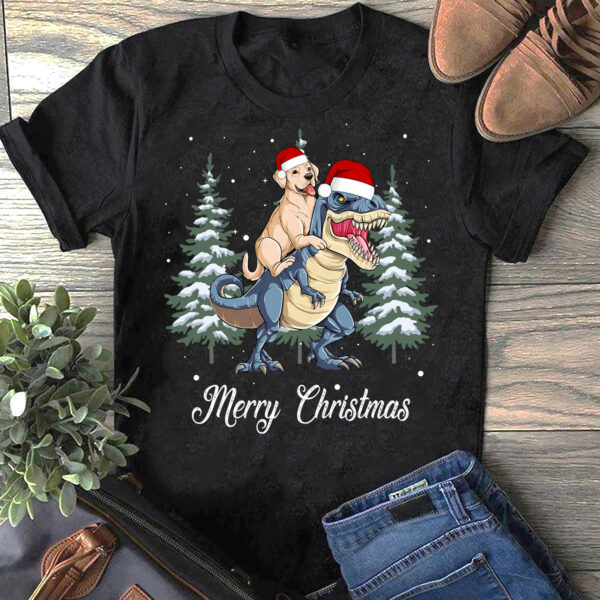 Labrador Retriever T Rex Merry Christmas T Shirt